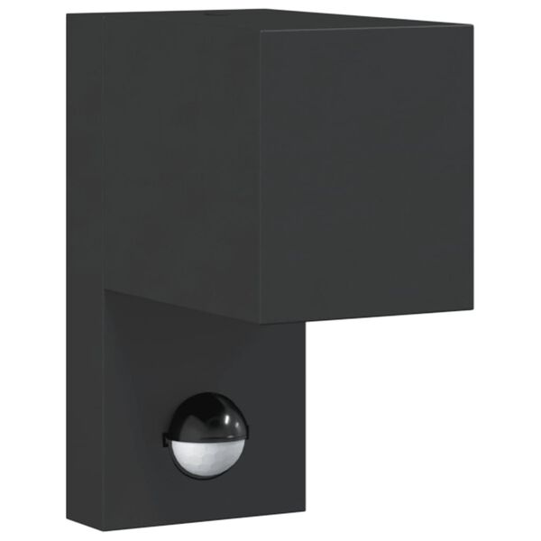 vidaXL Outdoor Wall Light with Sensor Black Die-cast Aluminium