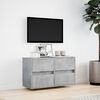 vidaXL TV Wall Cabinet with LED Lights Concrete Grey 80x31x45 cm