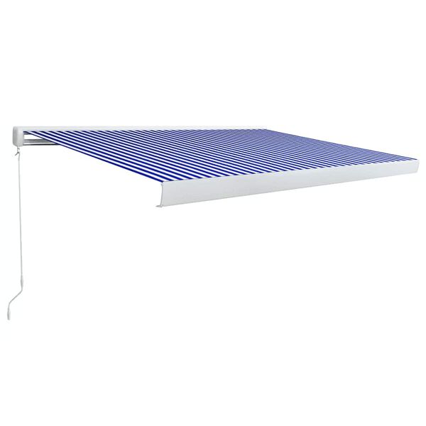 vidaXL Manual Cassette Awning 300x250 cm Blue and White