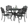 vidaXL Garden Dining Set 5 pcs Black 90 x 90 x 75 cm Cast Aluminium