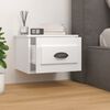 vidaXL Wall-mounted Bedside Cabinet High Gloss White 41.5x36x28cm