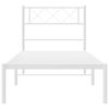 vidaXL Metal Bed Frame without Mattress with Headboard White 100x200cm