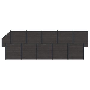 vidaXL Fence Set 11 pcs 1830 x 186 cm WPC and Aluminium Black
