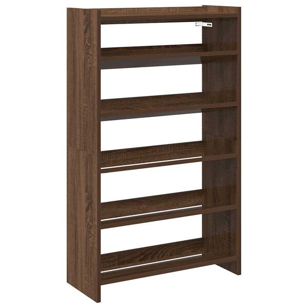 vidaXL Shoe Rack Brown Oak 60x25x100 cm Engineered Wood