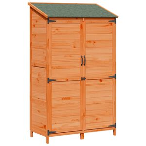 vidaXL Garden Shed with Roof Brown 106.5 x 56 x 176 cm Solid Fir Wood