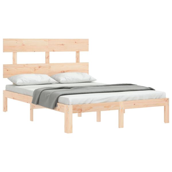 vidaXL Bed Frame without Mattress 140x190 cm Solid Wood Pine