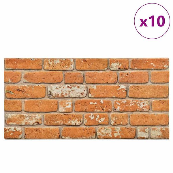 vidaXL 3D Wall Panels with Light Brown Brick Design 10 pcs EPS