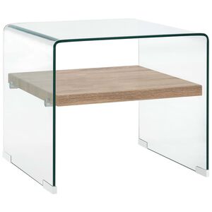 vidaXL Coffee Table Clear 50x50x45 cm Tempered Glass