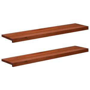 vidaXL Stair Treads 2 pcs 110 x 25 x 2 cm Brown Solid Beech Wood