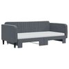 vidaXL Daybed with Trundle and Mattresses Dark Grey 90x190 cm Velvet