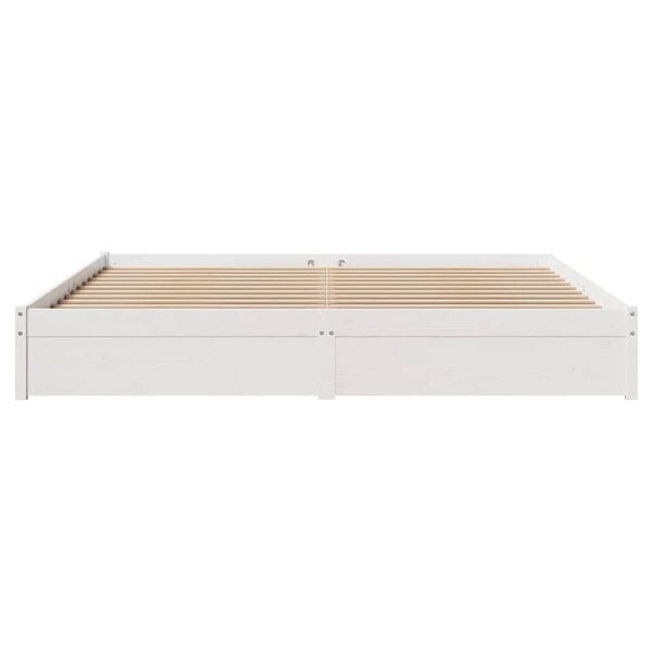 vidaXL Bed Frame without Mattress White 180x200 cm Super King Solid Wood Pine