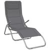 vidaXL Folding Sun Loungers 2 pcs Grey Textilene&Powder-coated Steel