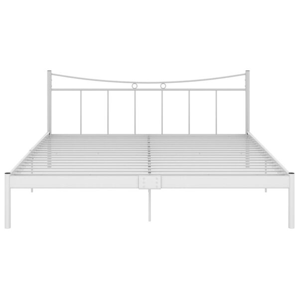vidaXL Bed Frame without Mattress White Metal 180x200 cm Super King