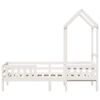 vidaXL Bed Frame with Roof without Mattress White 90x190 cm Single