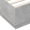 vidaXL Bed Frame with LED without Mattress Concrete Grey 180x200 cm Super King