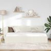 vidaXL Corner Bed Frame with Headboard Cream 100 cm x 200 cm Velvet