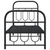 vidaXL Metal Bed Frame without Mattress with Footboard Black 75x190cm