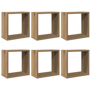 vidaXL Wall Cube Shelves 6 pcs Artisan Oak 30x15x30 cm Engineered Wood