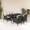 vidaXL 5 Piece Garden Dining Set with Cushions Black Poly Rattan