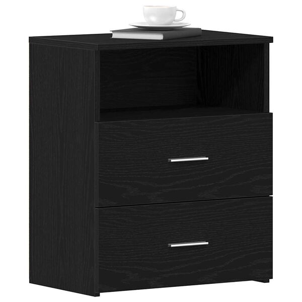 vidaXL Nightstand 2 pcs Black Oak 50 x 32 x 60cm Engineered Wood