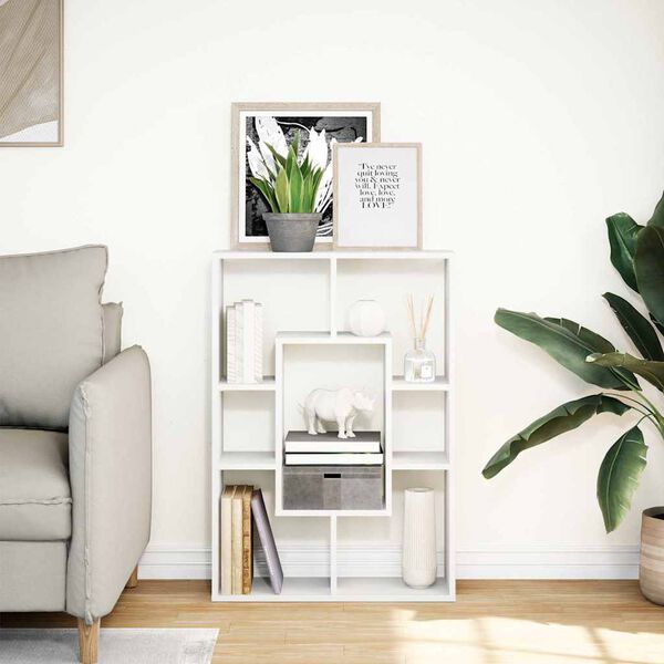 vidaXL Bookcase White 63x20x90 cm Engineered Wood