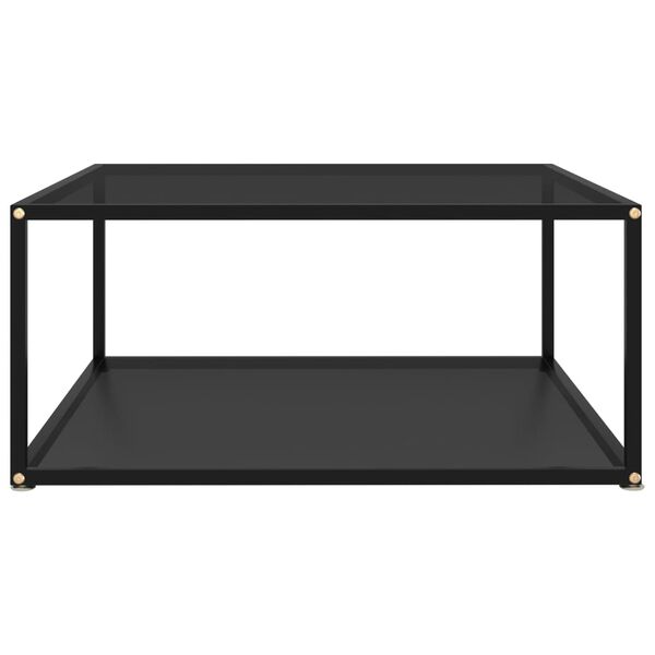 vidaXL Coffee Table Black 80x80x35 cm Tempered Glass