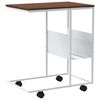vidaXL Side Table with Wheels White 55x36x63.5 cm Engineered Wood
