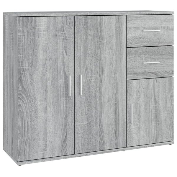vidaXL Sideboard Grey Sonoma 91x29.5x75 cm Engineered Wood