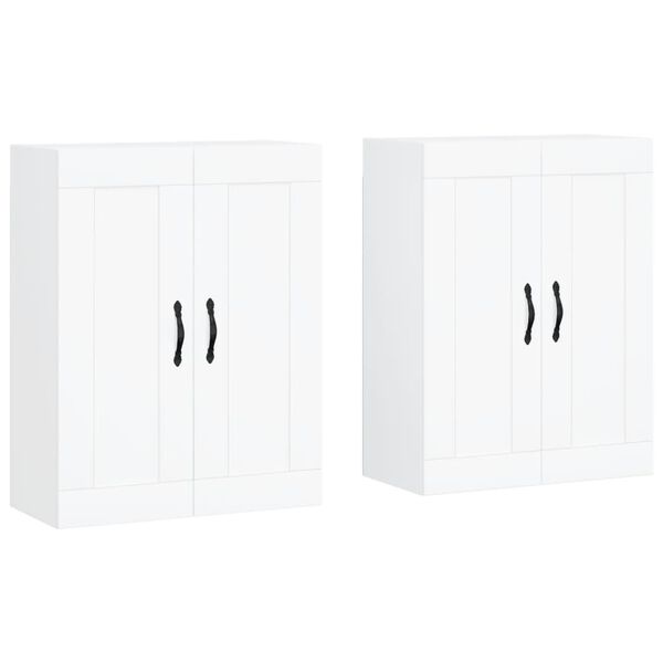 vidaXL Wall Mounted Cabinets 2 pcs White Engineered Wood