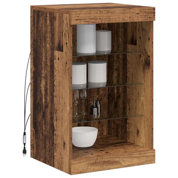 vidaXL LED Sideboard Old Wood 41 x 37 x 67 cm Engineered Wood
