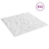 vidaXL Wall Panels 12 pcs White 50 x 50 cm XPS Foam