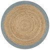vidaXL Area Rug | Natural and olive green | Jute | 120 cm diameter | Durable