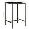 vidaXL Garden Bar Table Brown 70x70x110 cm Poly Rattan and Glass