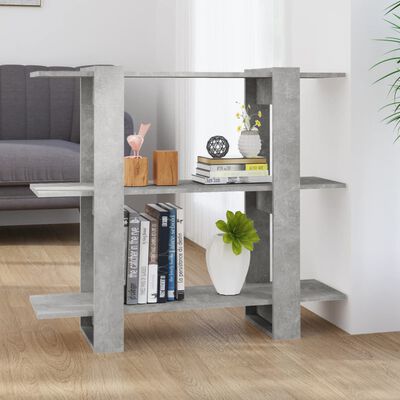 vidaXL Book Cabinet/Room Divider Concrete Grey 100x30x87 cm