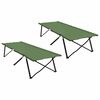 vidaXL Folding Camping Bed Folding Manual 2 pcs Green 206 x 76 x 74 cm