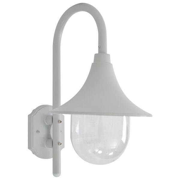 vidaXL Garden Wall Lamp E27 42 cm Aluminium White