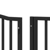 vidaXL Dog Gate with Door Foldable 10 Panels Black 800 cm Poplar Wood