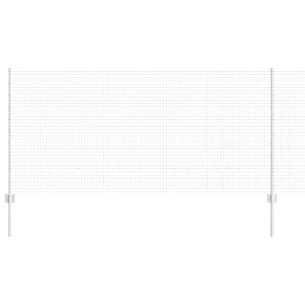 vidaXL Fence with Post Silver 1 x 10 m Steel