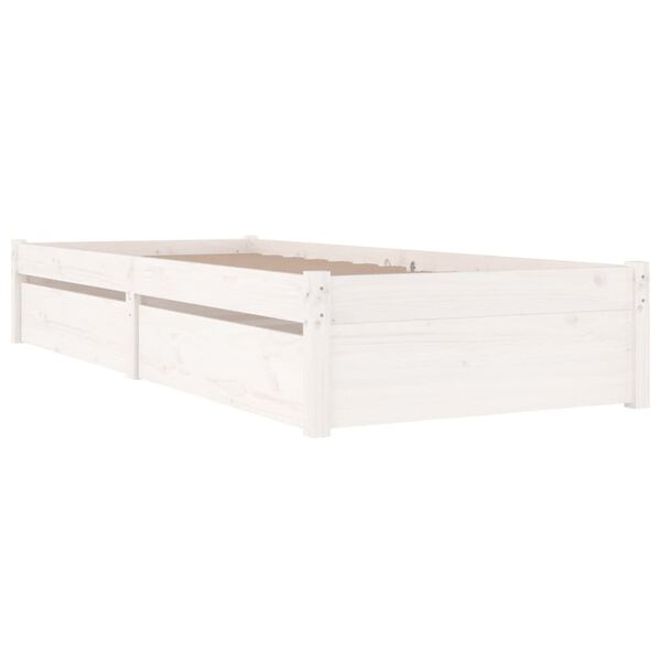 vidaXL Bed Frame without Mattress with Drawers White 90x200 cm (814935+814985)