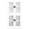 vidaXL Office Cabinet White 90x40x180 cm Steel and Tempered Glass