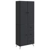 vidaXL Cabinet Set 2 pcs Black Engineered Wood