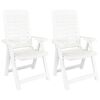 vidaXL 3 Piece Garden Dining Set White Polypropylene