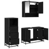 vidaXL Bathroom Furniture Set 3 pcs Black Oak Engineered Wood