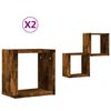vidaXL Wall Shelves 2 pcs Brown 26 x 15 x 26 cm Engineered wood