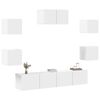 vidaXL 7 Piece TV Cabinet Set White Engineered Wood