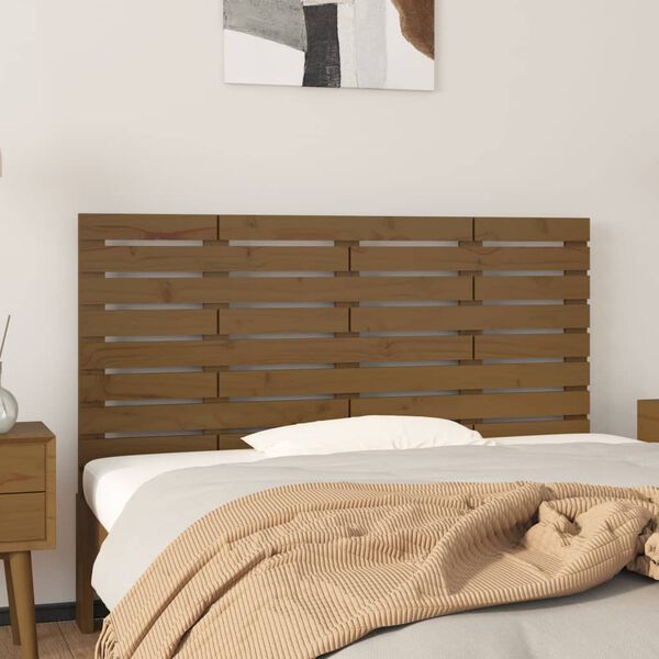 vidaXL Wall Headboard Honey Brown 156x3x63 cm Solid Wood Pine