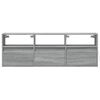 vidaXL TV Wall Cabinet with LED Lights Grey Sonoma 130x31x45 cm