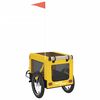 vidaXL Pet Bike Trailer Yellow and Black Oxford Fabric&Iron