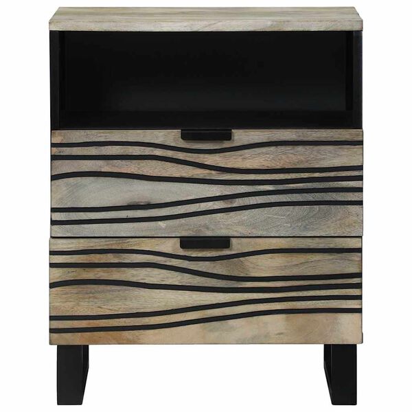 vidaXL Bedside Cabinet with Drawer White and Black 50 x 33 x 62 cm