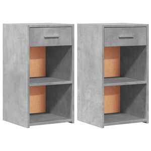vidaXL Bedside Cabinets 2 pcs Concrete Grey 35x34x65 cm Engineered Wood